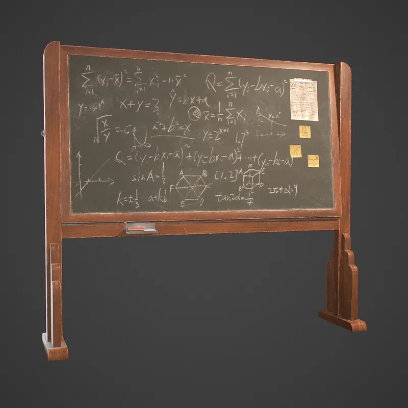 Physics Blackboard — Set & Props work by Jose Fernández